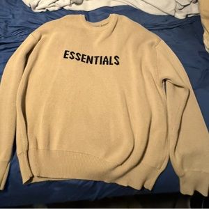 Fear of God Essentials Knitted Sweater Crewneck Beige. Men XXL.